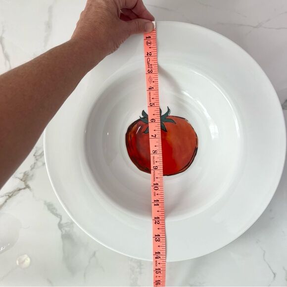 Crate & Barrel Tomato 5 Piece Pasta Serving Bowl & 4 Individual Pasta Bowls - Picture 4 of 15